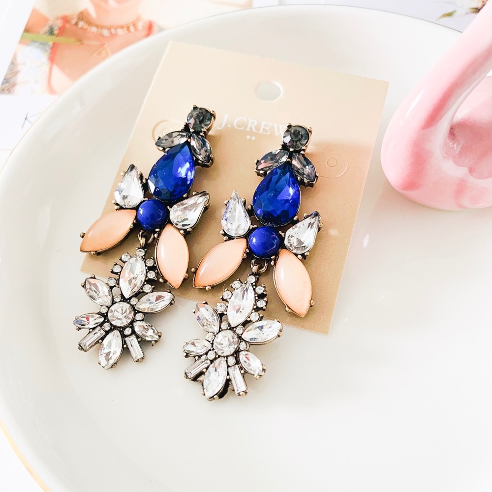 Last Onej. Crew Multicolor Statement Earrings Blue - image 3